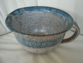 Vintage Bristol NY Wizard of Clay LARGE Blue Pottery Batter Bowl - 2