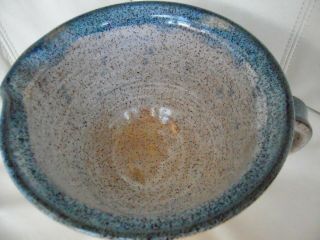 Vintage Bristol NY Wizard of Clay LARGE Blue Pottery Batter Bowl - 4
