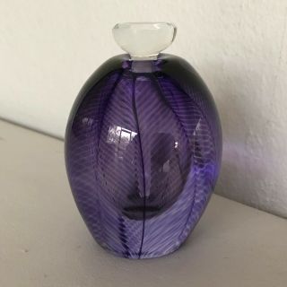 Zezellique Studio Hand Blown Art Glass Purple Perfume Bottle - Joseph Morel - 1985