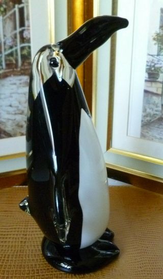 Vintage Murano Art Glass Penguin Figurine Paperweight Large