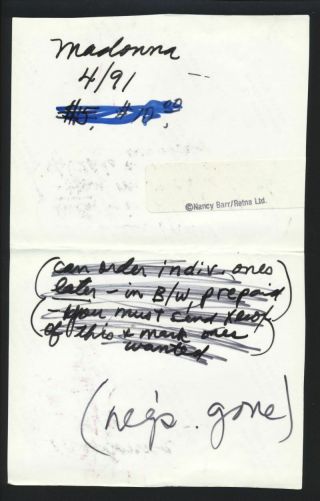 1991 MADONNA Backstage Vintage Contact Sheet Photo (24 Frames) gp 7