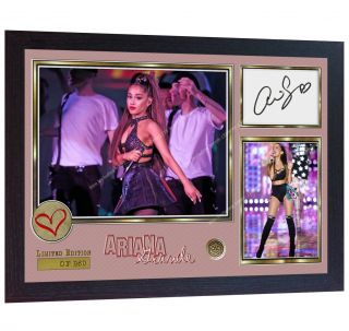 Ariana Grande Pop R&b Music Signed Autograph Photo Print Framed