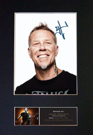 James Hetfield Metallica Signed Mounted Autograph Photo Prints A4 473