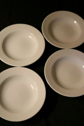 Set Of 4 Williams Sonoma Everyday White China 9 " Rimmed Soup Pasta Bowls