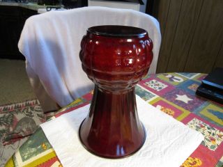 Collectible Large Vintage ANCHOR HOCKING Royal Ruby Red Bubble Glass Vase 5