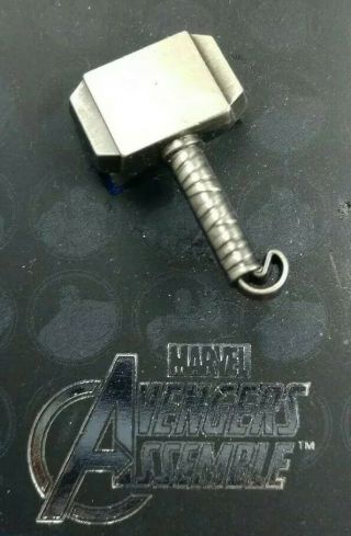 Disney Movie Marvel Avengers Assemble Thor Hammer Pewter Brooch Lapel Pin