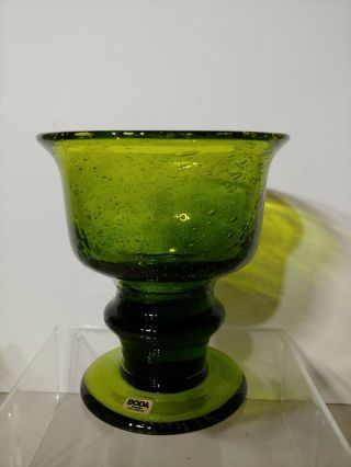 Rare Find Erik Hoglund Signed Numbered Kosta Boda Green Goblet Vase Bowl Must Go