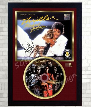 Thriller Michael Jackson Signed Framed Photo Cd Disc Perfect Gift 1