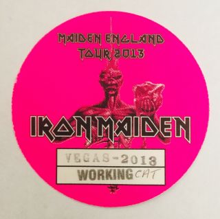 Iron Maiden Maiden England Tour 2013 Crew Pass Las Vegas Steve Harris