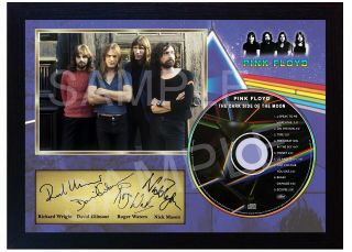 Pink Floyd The Dark Side Of The Moon Signed Autographed Framed Photo Cd Disc