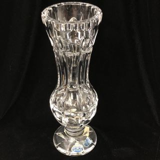 West German Beyer Bleikristall Lead Cut Crystal Vase 8.  5 "
