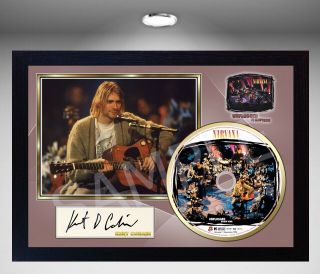 Nirvana Unplugged In York Kurt Cobain Krist Signed Framed Photo Cd Disc