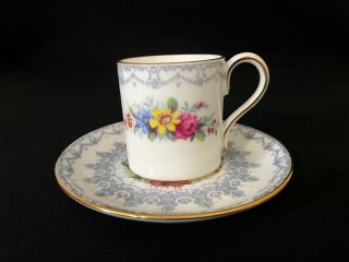 Shelley Crochet Bone China Demitasse Tea Cup & Saucer Gold Trim 13302 2