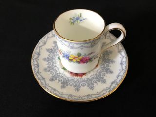 Shelley Crochet Bone China Demitasse Tea Cup & Saucer Gold Trim 13302 4