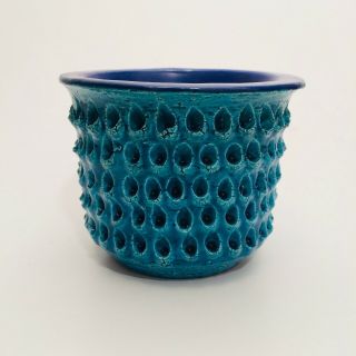 Blue Vase Planter Aldo Londi Bitossi Raymor Italian Style Pottery Ceramic Italy