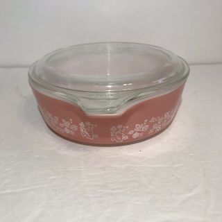 Vintage Pyrex Pink Gooseberry 471 Covered Casserole Dish Bowl w/ Lid 1 Pt 3
