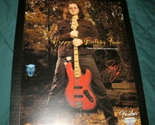 Rush Geddy Lee Fender poster,  patch - 2112,  clippings & Fly By Night guitar pic 3