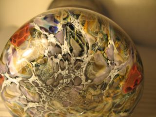 MURANO Aventurine Vase Signed Art Glass Italy Blue Green Copper 8 