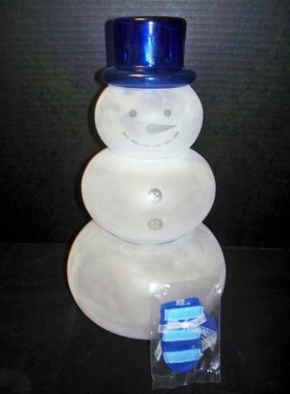 Rare Princess House 4 Piece Snowman Candy Jar 043