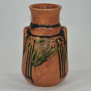 Vintage Roseville Pottery Laurel Red Ceramic Vase 667 - 6