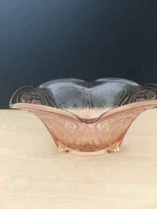 Antique Pink Depression Glass Royal Lace Bowl Hazel Atlas 1930 