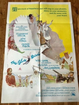 1 - Sheet Poster 27x41: The Blue Bird (1976) Elizabeth Taylor,  Jane Fonda