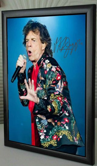 Mick Jagger The Rolling Stones Signed Framed Tribute