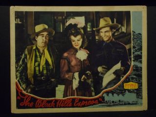 Don Red Barry The Black Hills Express 1943 Lobby Card Vg Republic Western