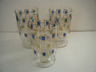 Libbey Nordic Water Goblets (set Of 3) Hard To Find Mid - Century Modern