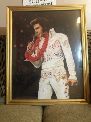 Vintage Elvis Presley Framed Picture 22in X 18in