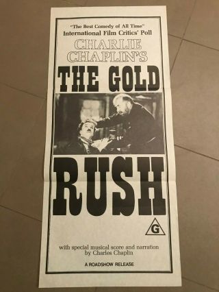 Daybill Poster 13x30: The Gold Rush (1929) Charles Chaplin
