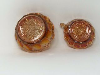 Vintage Imperial Marigold Carnival Glass 2 Bowls Grape Leaf Design Iridescent 2