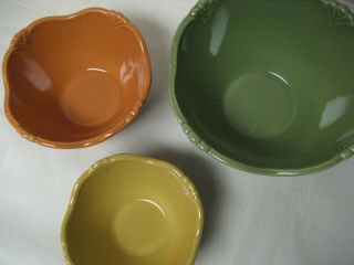 Princess House Pavillion stoneware set of 3 Nesting bowls 2