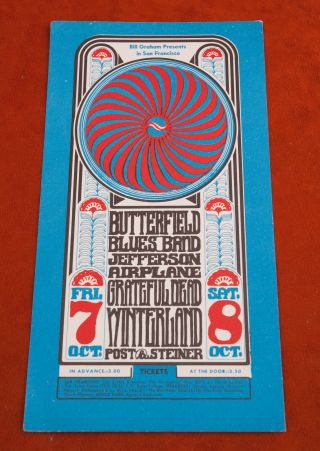 Butterfield Jefferson Grateful Dead Bill Graham Family Dog Postcard (a3l)