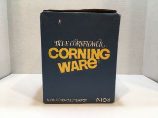 Corning Ware Blue Cornflower Stove Top Teapot P - 104 6 cups w/unopened box 3
