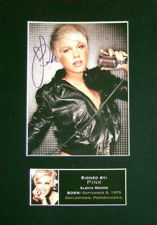 Pink Signed Mounted Autograph Photo Prints A4 230