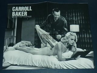 Carroll Baker Double - Sided 1965 Vintage Japan Pinup Poster 10x12 Ss4