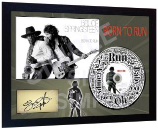 Bruce Springsteen Born To Run Signed Framed Photo Cd Disc Perfect Gift