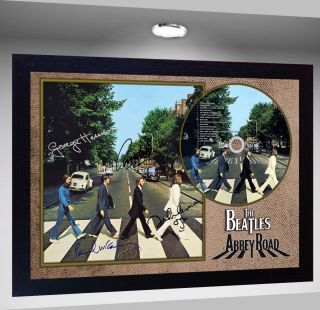 The Beatles Abbey Road Signed Framed Photo And Cd Disc Presentation Display
