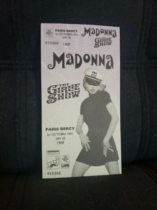 Madonna European Concert Ticket The Girlie Show Paris Bercy