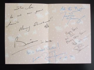 Queen : 1986 Pre - Printed Autographs Signed Christmas Xmas Card Freddie Mercury