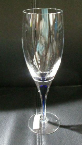 Orrefors Crystal Intermezzo Blue Claret Wine Glass Store Display