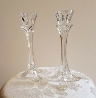 Cristal d ' Arques Pair Lead Crystal Candle Holders - 8 - 1/2 