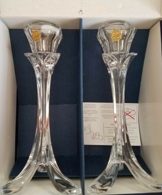 Cristal d ' Arques Pair Lead Crystal Candle Holders - 8 - 1/2 