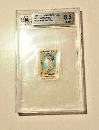 1964 GRADED PREMIERE HALLMARK BEATLES STAMPS BVG NM/MT AWESOME SET OF 5 4