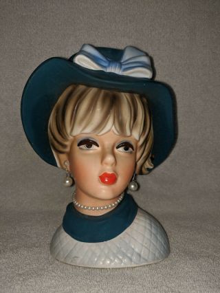 Vintage Ladies Head Vase Napco C7495 8 " Tall Headvase