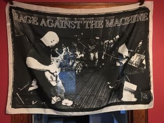 Rare Oop Rage Against The Machine Flag Banner Wall Decor Punk Metal Hardcore