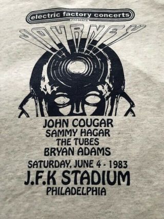 Journey,  John Cougar - T Shirt - JFK Stadium Philly - June 4/1983 - size Large 2