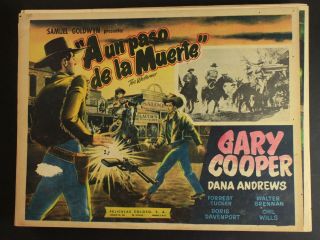 1940s The Westerner Mexican Movie Lobby Card Gary Cooper