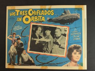 1962 The Three Stooges In Orbit Mexican Movie Lobby Card